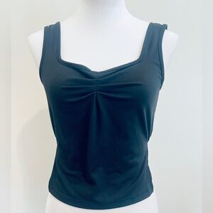 SHEIN  NWOT Black Ruched Fitted Tank Top
